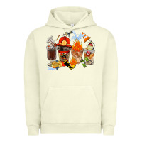 Pigment Pistachio Firefighter Coffee Cups Urban Hoodie - FaDigitalArtStudio