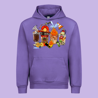 Firefighter Coffee Cups Urban Hoodie Designed By Fadigitalartstudio