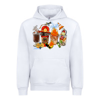 White Firefighter Coffee Cups Urban Hoodie - FaDigitalArtStudio