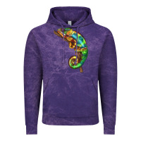Cloud Purple Chameleon Lizard Illustrations Vintage Hoodie - LillyAllenDesigns