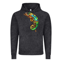 Vintage Arctic Chameleon Lizard Illustrations Vintage Hoodie - LillyAllenDesigns