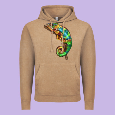 Chameleon Lizard Illustrations Vintage Hoodie Designed By Lillyallendesigns