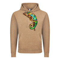 Vintage Coffee Chameleon Lizard Illustrations Vintage Hoodie - LillyAllenDesigns