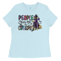 Baby Blue people give me the creeps Ladies Tee - CowhideDigitalArt
