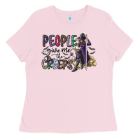 Bubblegum Pink people give me the creeps Ladies Tee - CowhideDigitalArt