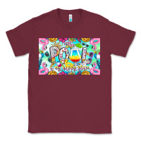 Burgundy The Pool Is My Happy Place Classic Tee - CowhideDigitalArt