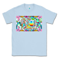 Dusty Blue The Pool Is My Happy Place Classic Tee - CowhideDigitalArt