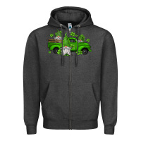 Charcoal Heather st patrick's gnomes farm truck Zipper Hoodie - Jasminsmagicworld