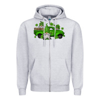 Heather Grey st patrick's gnomes farm truck Zipper Hoodie - Jasminsmagicworld