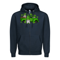Navy st patrick's gnomes farm truck Zipper Hoodie - Jasminsmagicworld