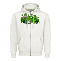Oatmeal Heather st patrick's gnomes farm truck Zipper Hoodie - Jasminsmagicworld