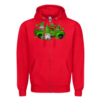 Red st patrick's gnomes farm truck Zipper Hoodie - Jasminsmagicworld