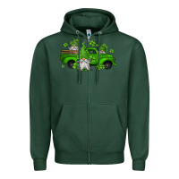 Sports Green st patrick's gnomes farm truck Zipper Hoodie - Jasminsmagicworld
