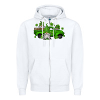 White st patrick's gnomes farm truck Zipper Hoodie - Jasminsmagicworld