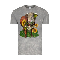 Cloud Rock hereford bull with sunflowers Vintage Tee - LillyAllenDesigns