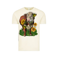 Vintage Arctic hereford bull with sunflowers Vintage Tee - LillyAllenDesigns