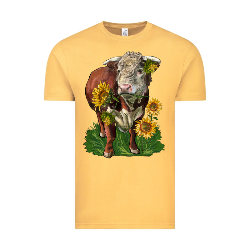 Hereford Bull With Sunflowers Vintage Tee by LillyAllenDesigns | Teevron