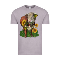 Vintage Zinc hereford bull with sunflowers Vintage Tee - LillyAllenDesigns
