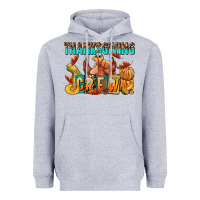 Heather Grey Thanksgiving crew Heavyweight Hoodie - NancyCooperArtShop