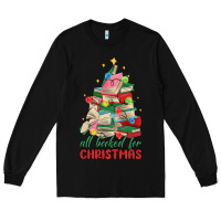 Black christmas book tree Long Sleeve Tee - MaliasSmallBusiness