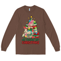 Chestnut christmas book tree Long Sleeve Tee - MaliasSmallBusiness