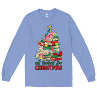 Colony Blue christmas book tree Long Sleeve Tee - MaliasSmallBusiness