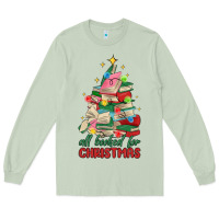 Matcha christmas book tree Long Sleeve Tee - MaliasSmallBusiness