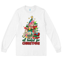 White christmas book tree Long Sleeve Tee - MaliasSmallBusiness