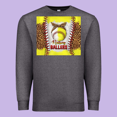 Raising Ballers With Baseball And Softball Leopard Tumbler Tbs Premium Sweatshirt Designed By Tumblerdesignbyshophia