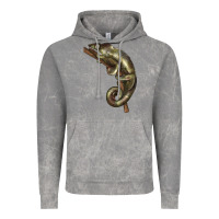 Cloud Rock Green Chameleon Lizard Illustrations Vintage Hoodie - LillyAllenDesigns