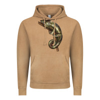 Vintage Camel Green Chameleon Lizard Illustrations Vintage Hoodie - LillyAllenDesigns