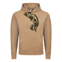 Vintage Coffee Green Chameleon Lizard Illustrations Vintage Hoodie - LillyAllenDesigns