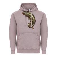 Vintage Zinc Green Chameleon Lizard Illustrations Vintage Hoodie - LillyAllenDesigns