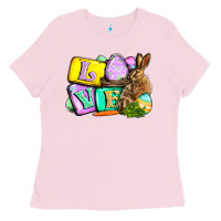 Bubblegum Pink Love Easter Day Ladies Tee - CowGirlArtShop