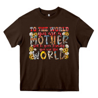 Chocolate Brown mother world Heavy Core Tee - RacoonDesign