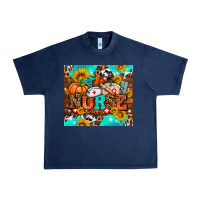 Navy pumpkin nurse with sunflower Urban Heavy Tee - AdoDesignShop