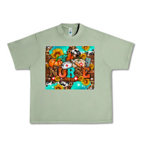 Oil Green pumpkin nurse with sunflower Urban Heavy Tee - AdoDesignShop