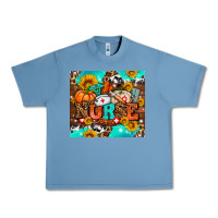 Pebble Blue pumpkin nurse with sunflower Urban Heavy Tee - AdoDesignShop
