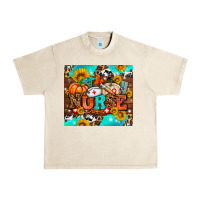 Sandshell pumpkin nurse with sunflower Urban Heavy Tee - AdoDesignShop