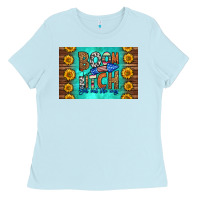 Baby Blue boom bitch get out the way skinny metal can holder Ladies Tee - HRA Design Shop