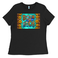 Black boom bitch get out the way skinny metal can holder Ladies Tee - HRA Design Shop