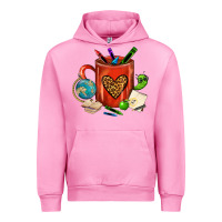 Fuchsia Pink teacher crayons coffee mug Urban Hoodie - FaDigitalArtStudio