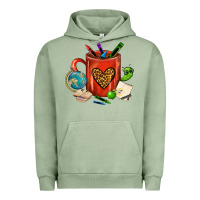 Pigment Oil Green teacher crayons coffee mug Urban Hoodie - FaDigitalArtStudio