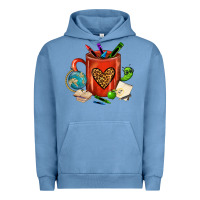 Pigment Pebble Blue teacher crayons coffee mug Urban Hoodie - FaDigitalArtStudio
