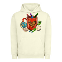 Pigment Pistachio teacher crayons coffee mug Urban Hoodie - FaDigitalArtStudio