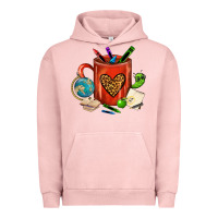 Pigment Salmon teacher crayons coffee mug Urban Hoodie - FaDigitalArtStudio