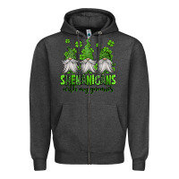Charcoal Heather shenanigans with my gnomies st patricks day gnomes Zipper Hoodie - Jasminsmagicworld