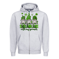 Heather Grey shenanigans with my gnomies st patricks day gnomes Zipper Hoodie - Jasminsmagicworld