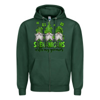 Sports Green shenanigans with my gnomies st patricks day gnomes Zipper Hoodie - Jasminsmagicworld