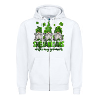 White shenanigans with my gnomies st patricks day gnomes Zipper Hoodie - Jasminsmagicworld